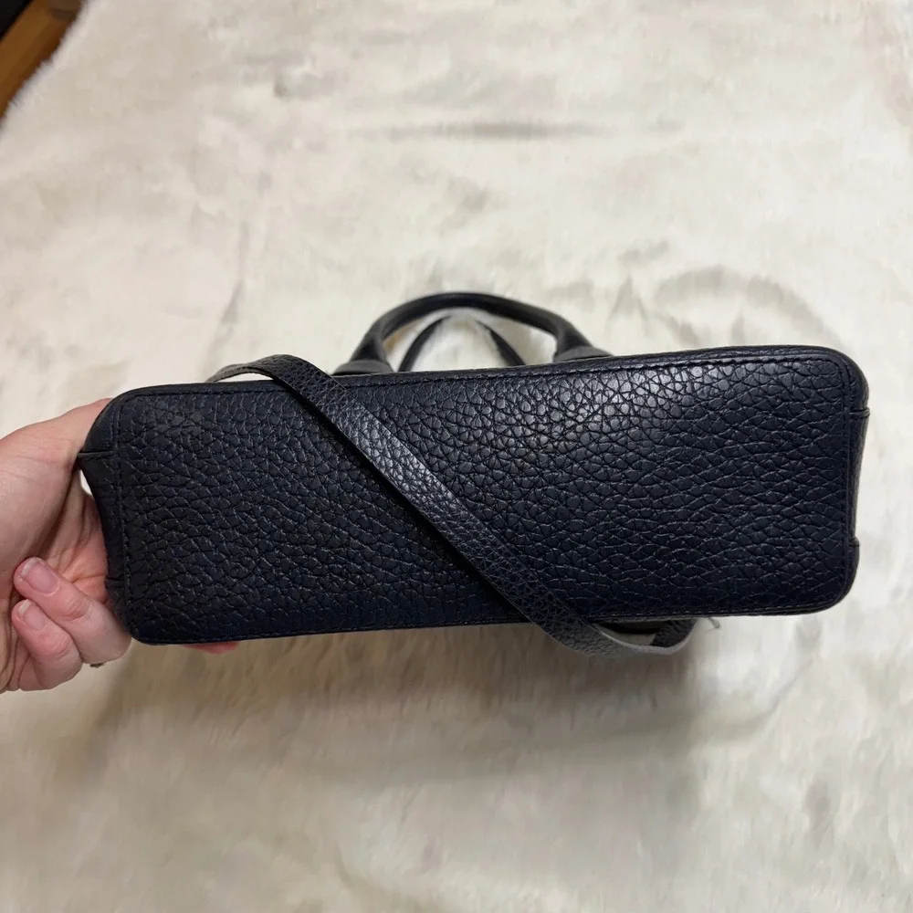 Kate Spade Black‎ Pebbled Leather Dome Satchel Crossbody Bag Top Handle Purse